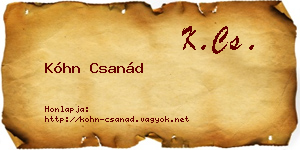 Kóhn Csanád névjegykártya